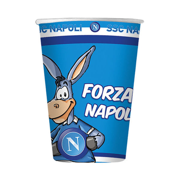 Immagine di Bicchieri in carta 200 cc Forza Napoli 8 pezzi