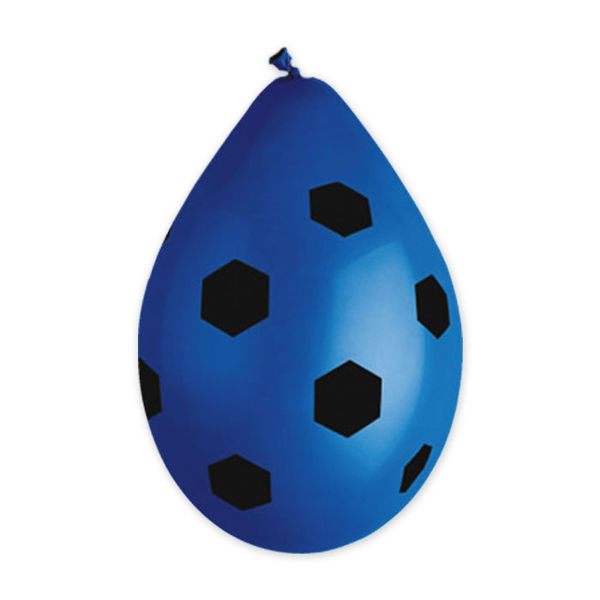 Immagine di Palloncini in Lattice  12'' 30 cm All Around Pallone Calcio Neroazzurro 10 pezzi