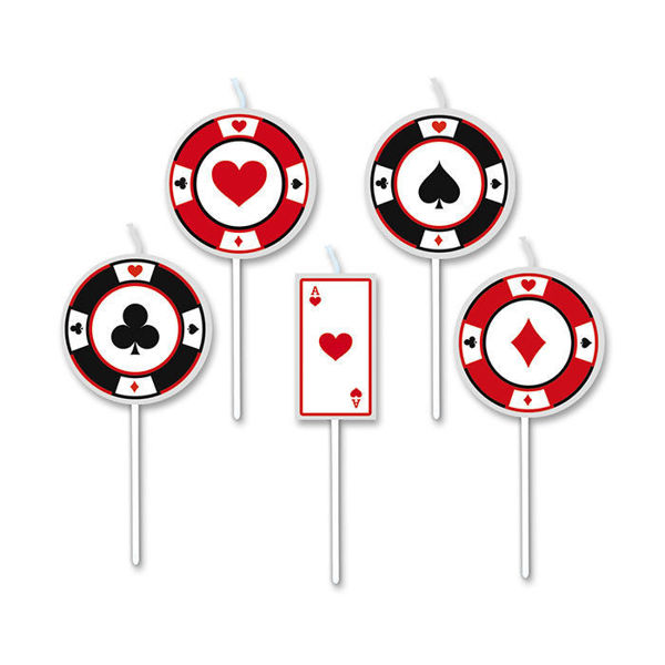 Immagine di Candeline Pick Big Poker 8 cm 5 pezzi