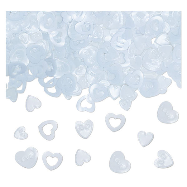 Immagine di Confetti da Tavolo 15 gr Cuori Bianco