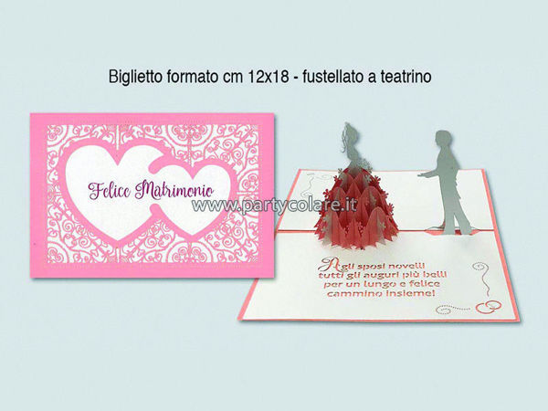 Immagine di Biglietto Auguri Pop-Up 12x18 cm Felice Matrimonio
