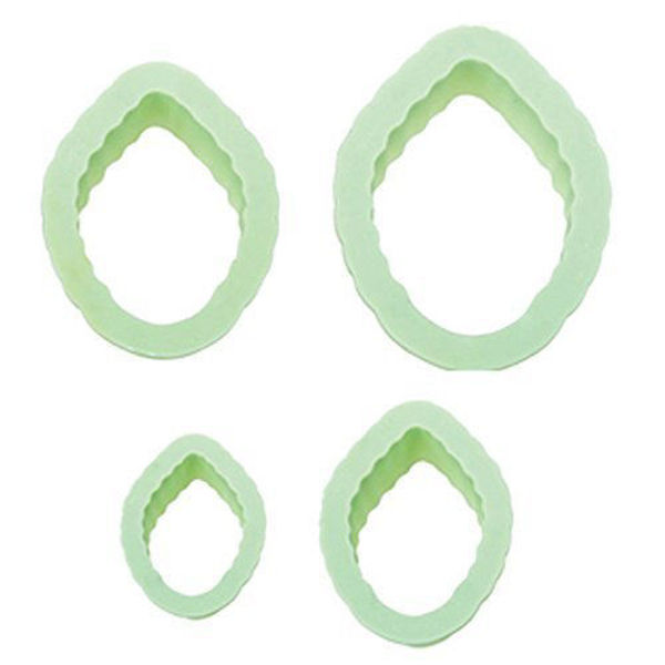 Immagine di Decora - Kit 4 Tagliapasta Foglie di Rosa in Plastica Verde