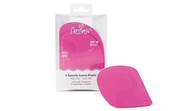 Set 2 spatole leccapiatto in plastica magenta Decora