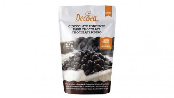 Immagine di Cioccolato Fondente in dischetti 250 grammi - 62% Cacao