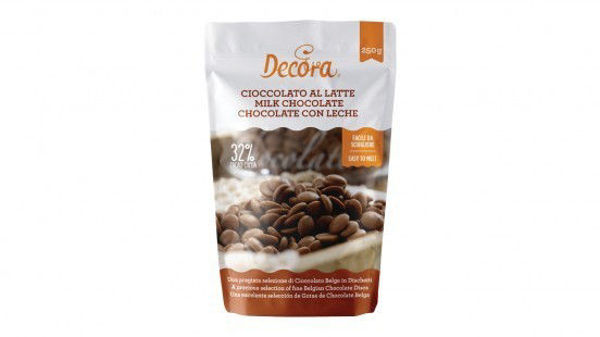 Immagine di Cioccolato al Latte in dischetti 250 grammi - 32% Cacao