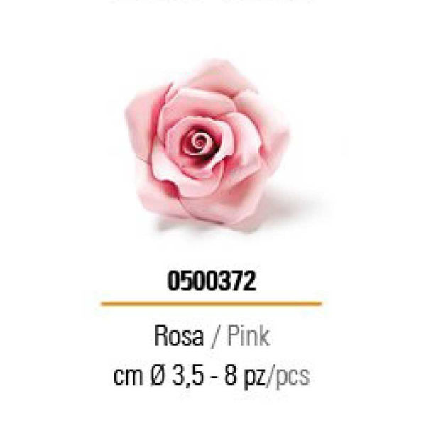 Immagine di Decorazione in Zucchero Rosa Media Rosa 8 pz