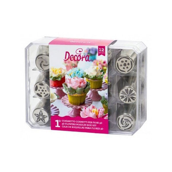 1° Cofanetto 12 Cornetti per Fiori Diretti Decora in acciaio inox