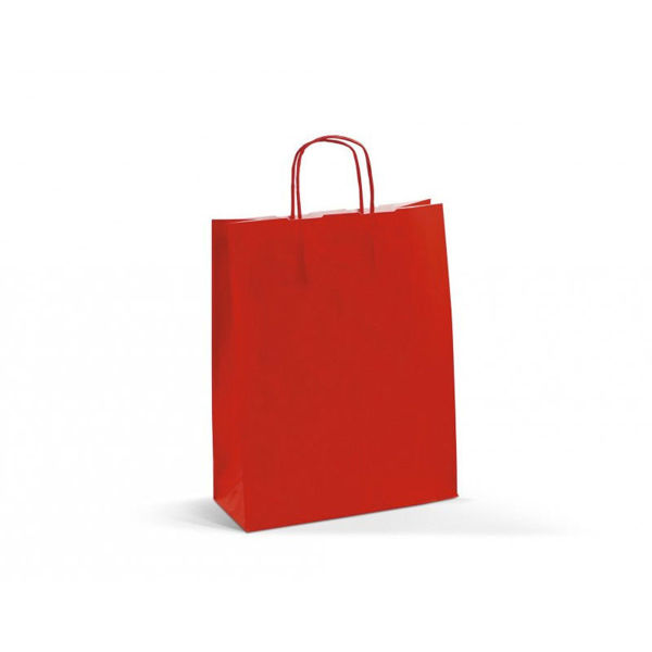 Immagine di Busta in Carta con Manico Ritorto 32+22x34 cm colore Rosso