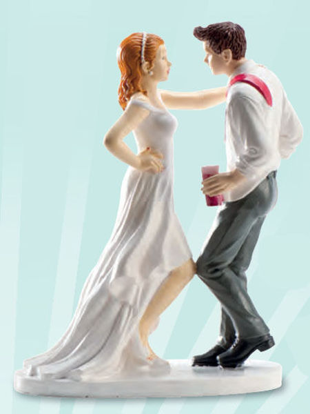 Immagine di Cake Topper Sposi Simpatici 15 cm