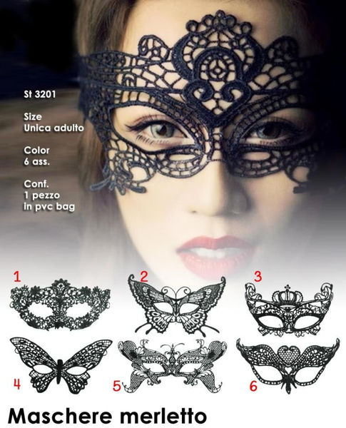 maschera merletto nera elegante accessorio carnevale