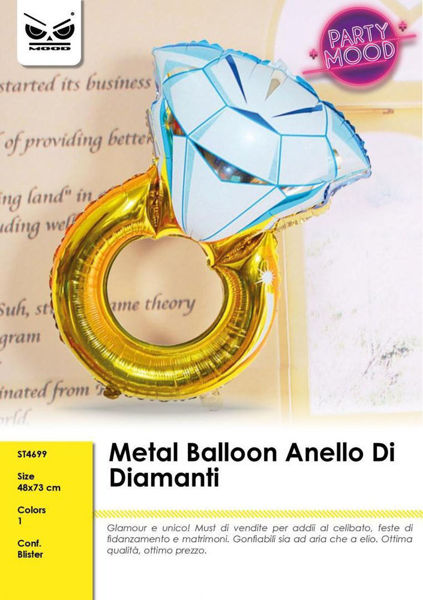 Immagine di Palloncino Mylar Super Shape Anello di Diamante 48x73 cm