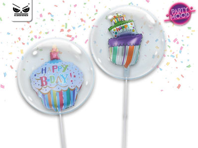 Palloncini Bubble Trasparenti - Primo Compleanno Celeste (18 Pollici)