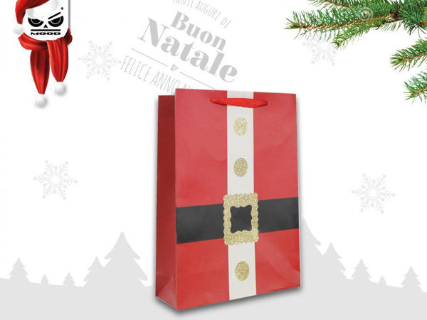 Immagine di Busta in Carta 26x32x10 cm Cintura Babbo Natale