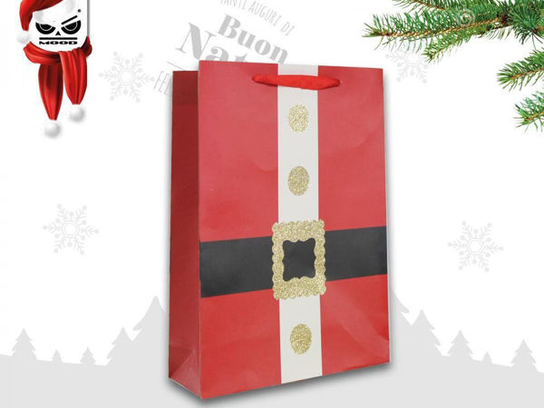 Immagine di Busta in Carta 40x30x12 cm Cintura Babbo Natale