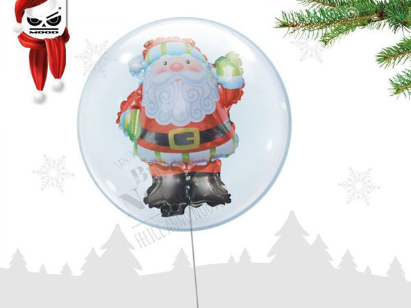 Immagine di Palloncino Bubble Trasparente 61 cm con Mini Shape Natalizio 29x43 cm