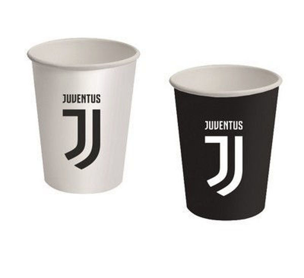 Bicchieri in carta Juventus ufficiali da 266 ml - Set 8 pezzi