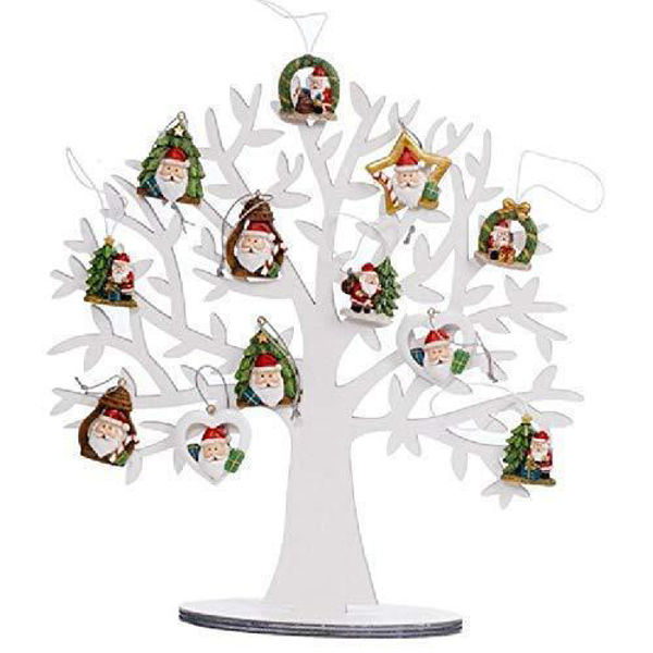 Immagine di Albero della Vita in legno con 12 appendini natalizi altezza 35 cm
