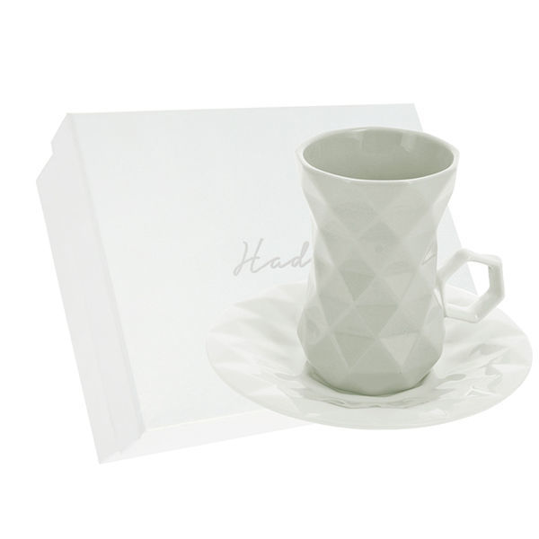 Immagine di Tazzina Bianca con Piattino in Porcellana bianco 12x9 cm