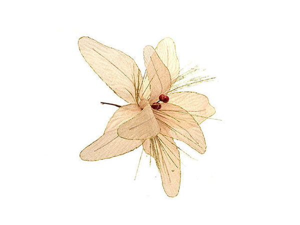 Immagine di Fiore Panna con contorni Oro Glitter