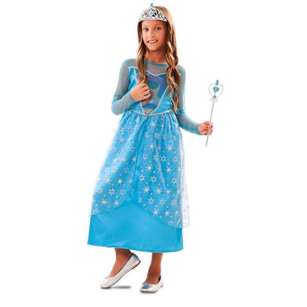 Partycolare- Costume Carnevale Bambina Principessa Elsa Frozen 3/4