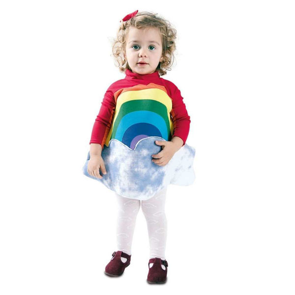Partycolare- Costume Carnevale Bambina Arcobaleno - Unicorno 3-4 anni