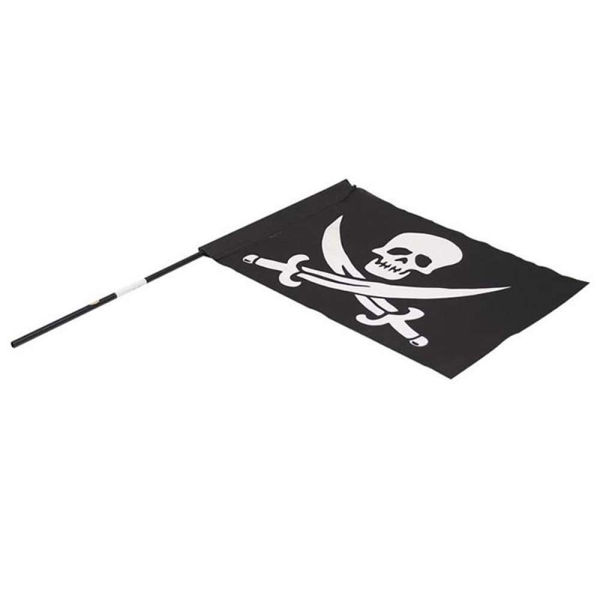 Immagine di Bandiera Pirata con Teschio 40x30 cm con asta