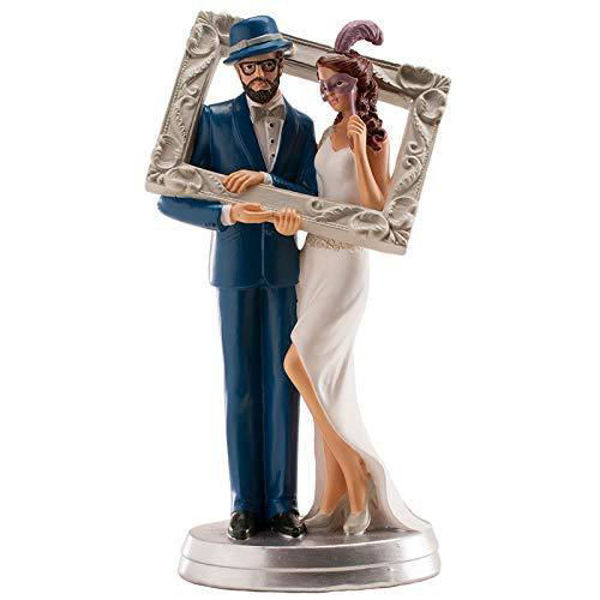 Immagine di Cake Topper Matrimonio - Sposi con Cornice per Foto 18 cm