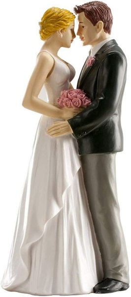 Immagine di Cake Topper Matrimonio - Sposi che si Abbracciano 16 cm