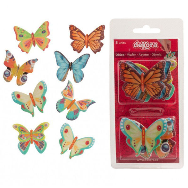 Immagine di Farfalle in Cialda Ostia Multicolor 8 pezzi