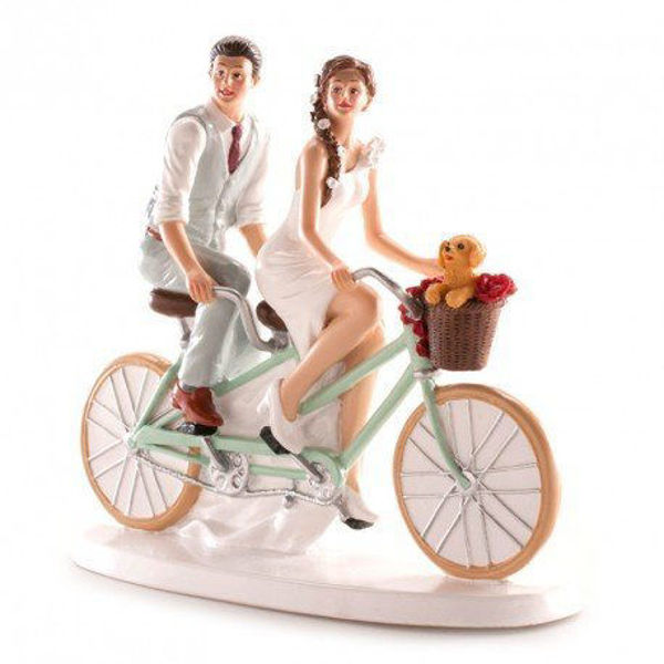 Immagine di Cake Topper Sposi in Bicicletta 20x12 cm