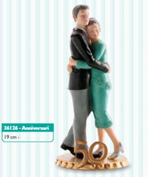 Immagine di Cake Topper Sposi 50° Anniversario di Matrimonio - altezza 19 cm
