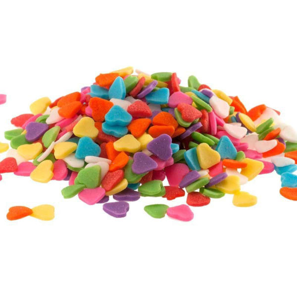 Immagine di Zuccherini Decorativi per Torta Cuori Multicolor 100 gr