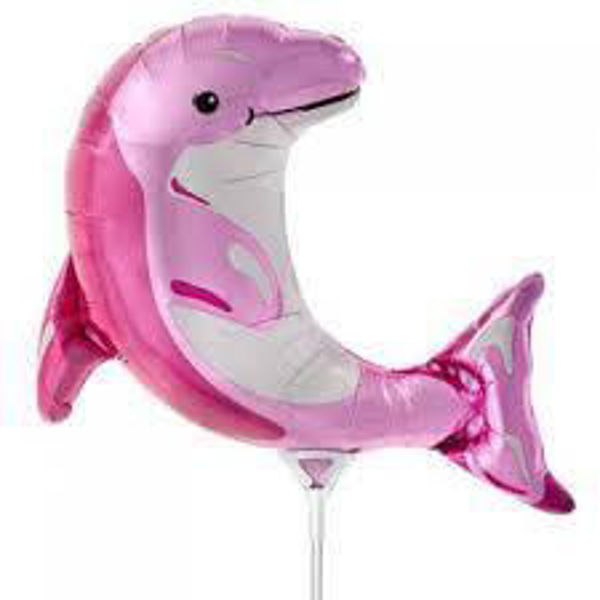 Immagine di Palloncino Mini Shape Delfino rosa 36 cm