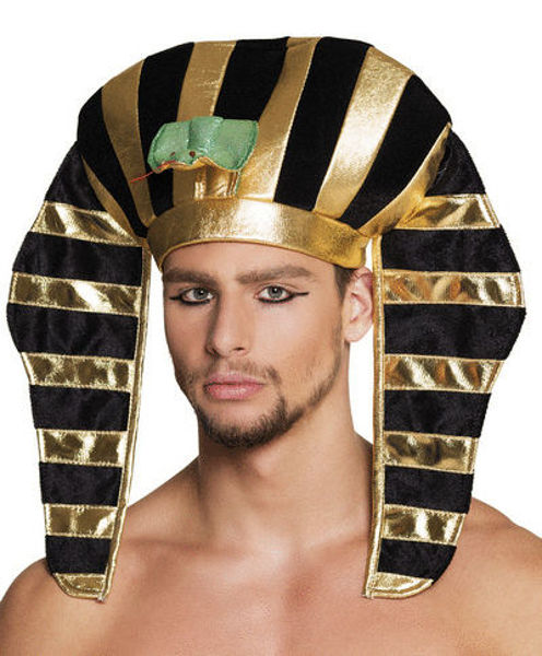Immagine di Accessori Carnevale - Copricapo Faraone Egiziano Oro e Nero