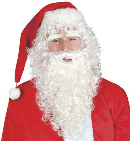 Immagine di Parrucca Lux Babbo Natale con Sopracciglia e Barba