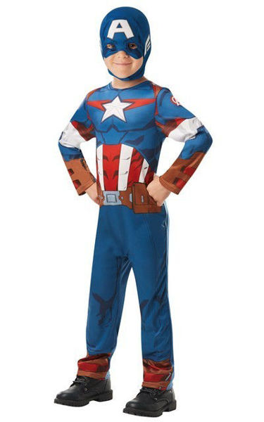 Immagine di Costume Capitan America con maschera taglia 7/8 anni