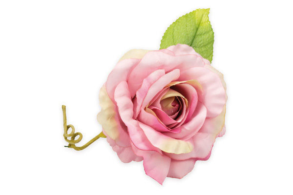 Immagine di Rosa Grande 10x10 cm con Foglia Rosa Antico 6 pz