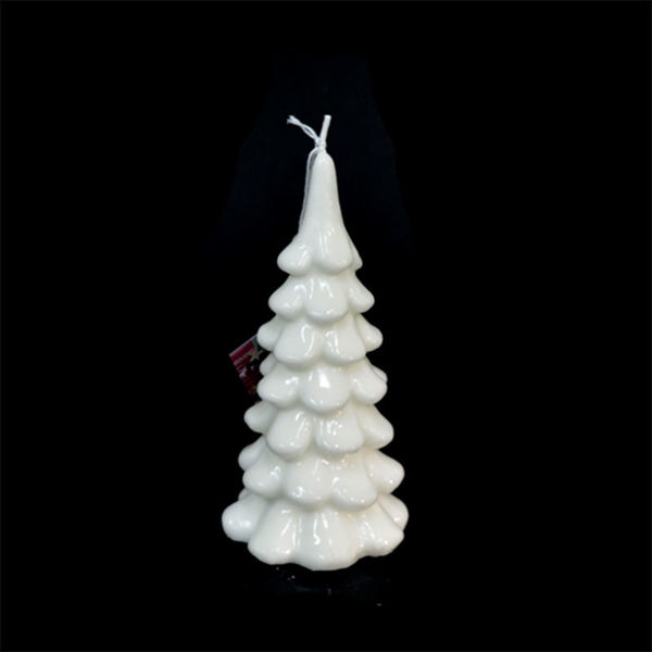 Immagine di Candela a Forma di Albero Bianco diametro 8,5 cm altezza 18 cm