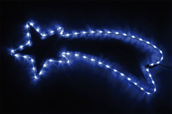 Immagine di Stella Cometa con 54 Led - Bianco Freddo - 8 Giochi di Luce - Uso Esterno