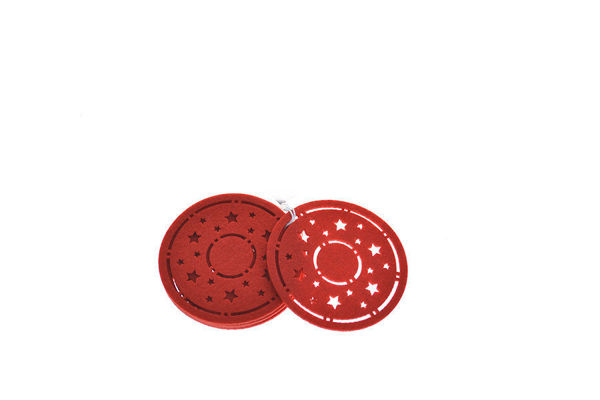 Immagine di Sotto Bicchiere in Feltro Rosso diametro 10 cm 6 pz