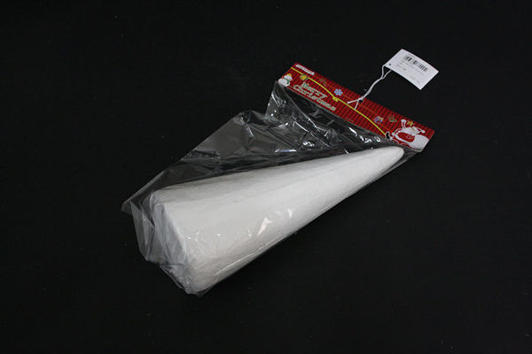 Cono in polistirolo bianco 29,5x11x11 cm per decorazioni e fai da te