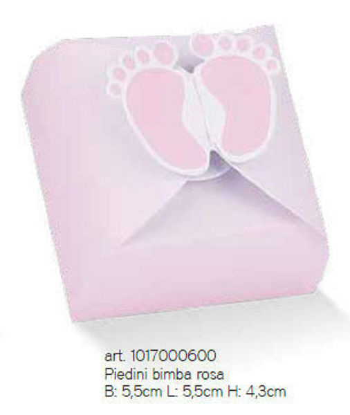 scatoline portaconfetti piedini bimba rosa nascita battesimo