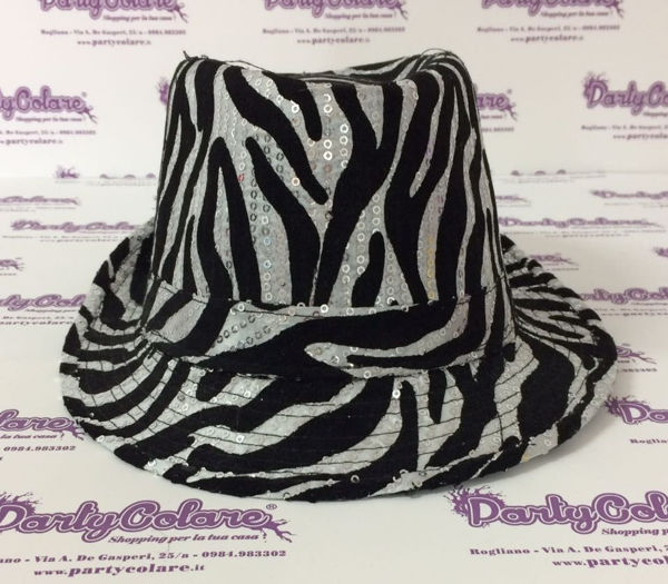 Immagine di Cappello Bianco e Nero tigrato  - Michael Jackson - Taglia unica