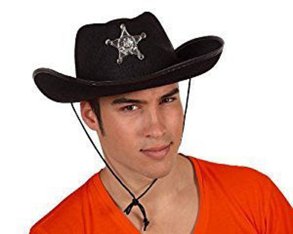 Immagine di Cappello nero sceriffo cowboy