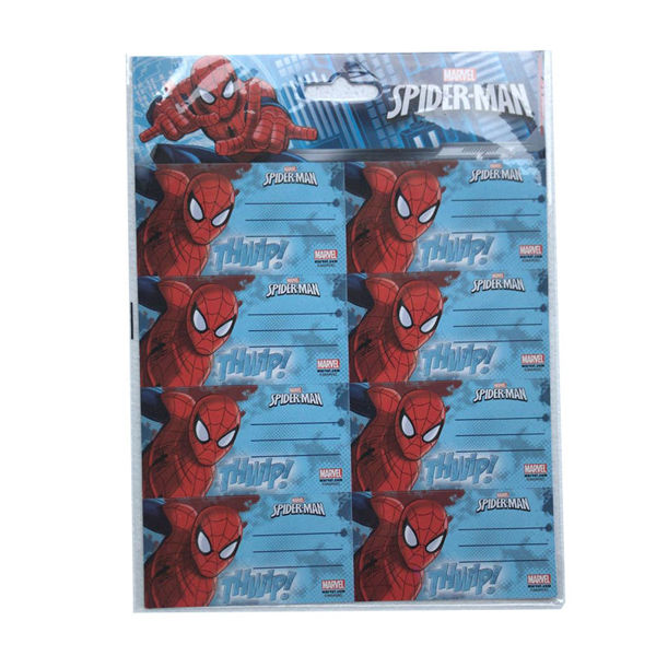 Immagine di Etichette Libro Marvel Spiderman 8,5x4,5 cm confezione da 16 pezzi