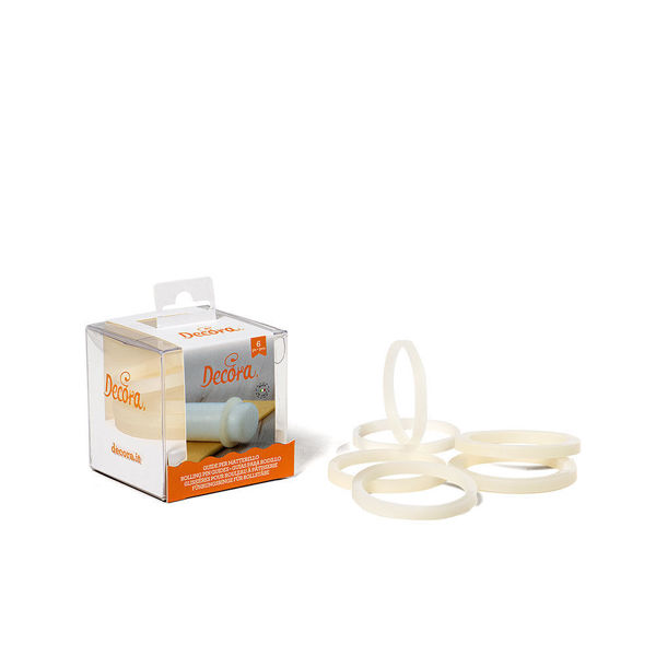 6 guide per mattarello in silicone Decora Ø 45 mm 2-4-6 mm