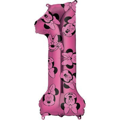 Numero 1 - 75cm - mylar rosa stampa Minnie