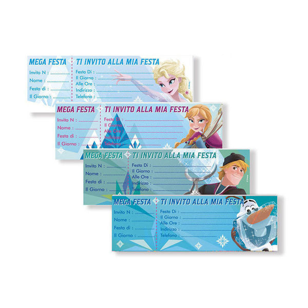 Immagine di Biglietti Inviti Assegno Frozen Disney 23x7,5 cm 15 pz