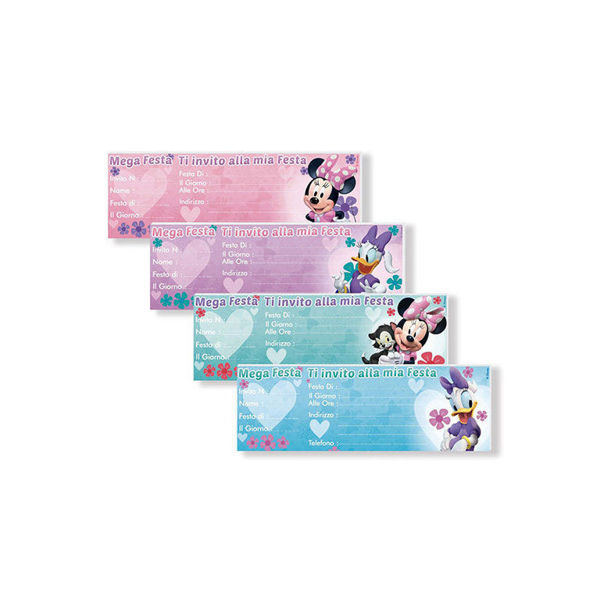 Immagine di Biglietti Inviti Assegno Minnie e Paperina Disney 23x7,5 cm 15 pz