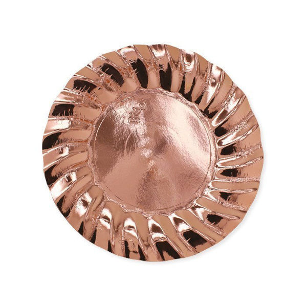 piatti in carta 25 cm wavy rosa gold 8 pezzi